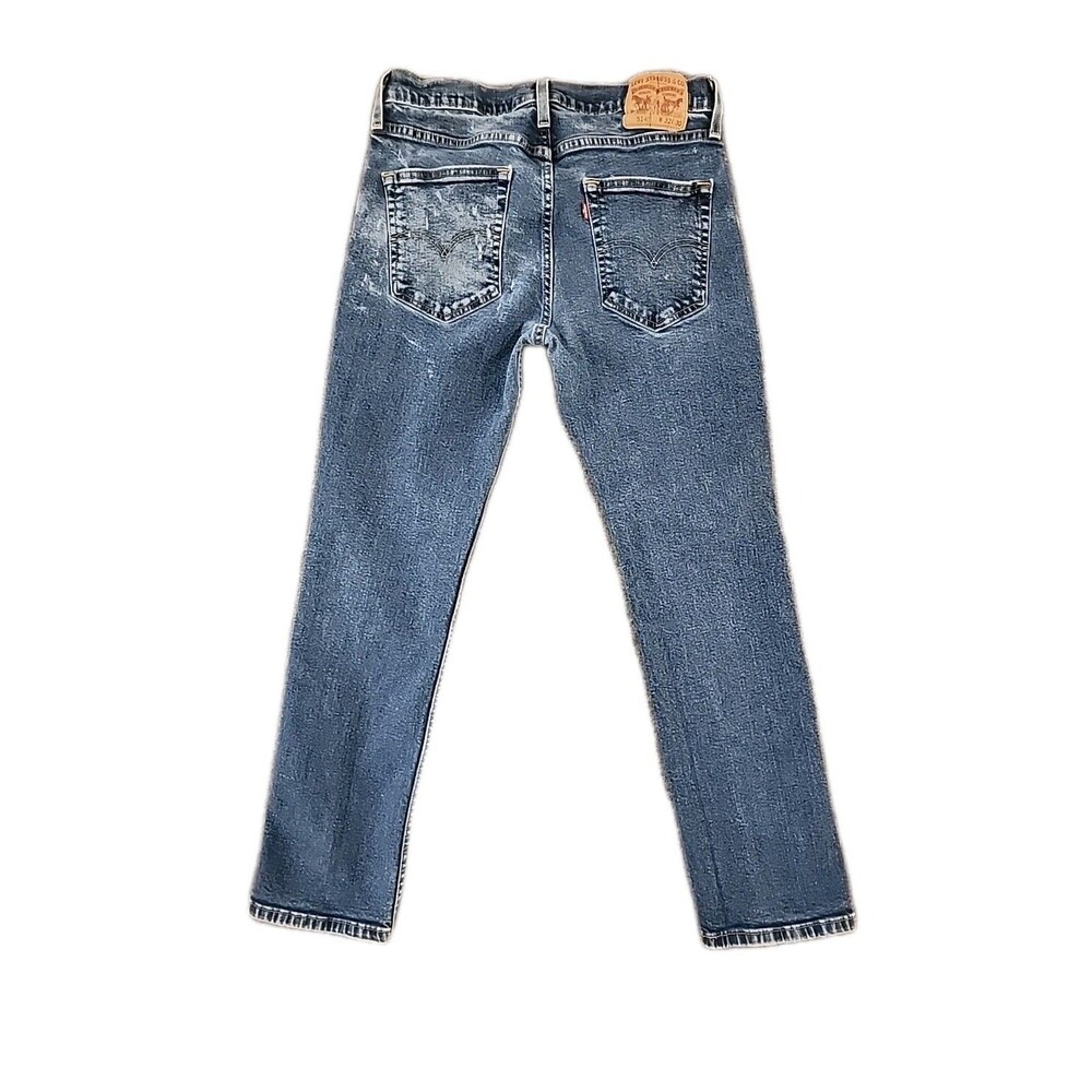 Levi's 514 Straight Fit Jeans Mens 32x30 Blue Medium Wash Denim Distressed